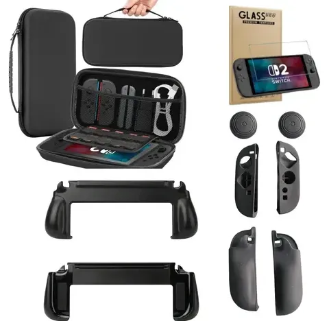 Kit 5en1 Switch 2 Estuche Grip Case Vidrio