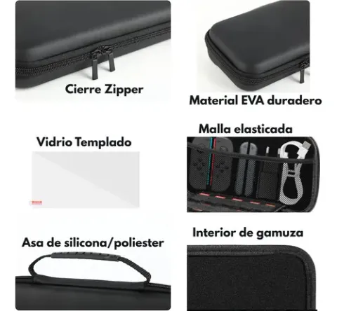 Foto 3 de Estuche Rígido Switch 2 + Lámina Vidrio Negro
