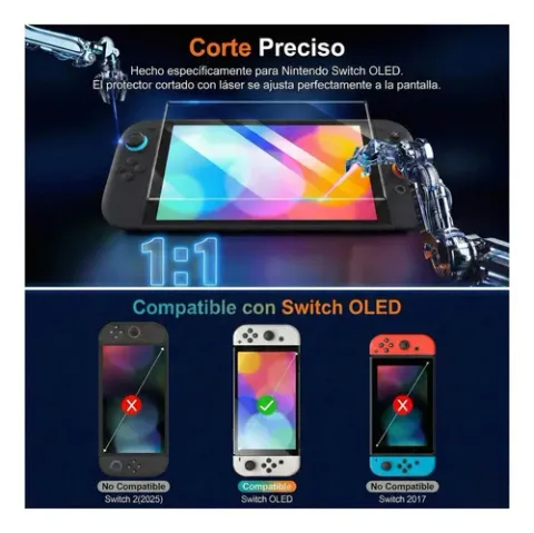 Foto 3 de Pack 2 Lámina Vidrio Templado Switch OLED