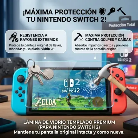 Foto 4 de Pack x3 Lámina Mica Vidrio Switch 2