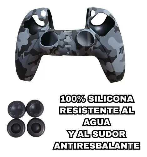 Foto 4 de Kit 2 Fundas Silicona Diseños + 4 Grips Control PS5 (Camo Urbano, Negro)