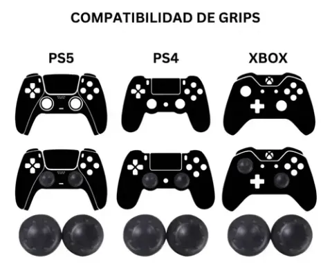 Foto 5 de Pack 4 Grips Goma Joystick PS5 / PS4 / Xbox (Negro)