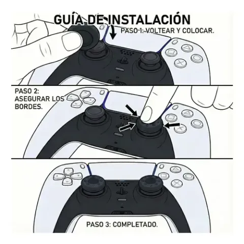 Foto 5 de Kit 2 Fundas Silicona Diseños + 4 Grips Control PS5 (Camo Urbano, Negro)