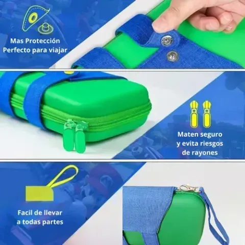 Foto 5 de Kit Estuche Goma Rígido + Vidrio Switch OLED (Verde)