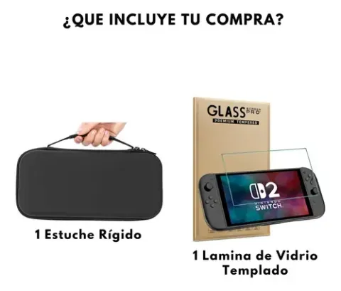 Foto 6 de Estuche Rígido Switch 2 + Lámina Vidrio Negro
