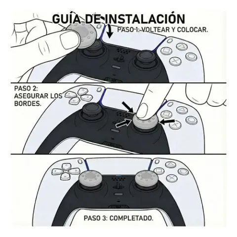Foto 6 de Kit Funda Control PS5 Silicona + 4 Grips Análogos (Camo Urbano / Blanco)