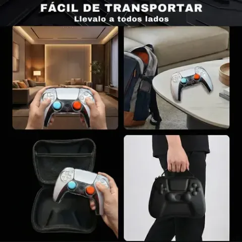 Foto 6 de Kit Estuche Rígido Funda Acrílico Grips PS5